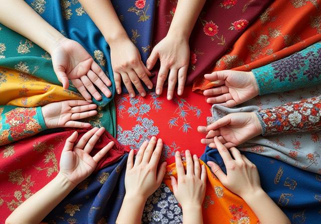 様々な色や柄の風呂敷